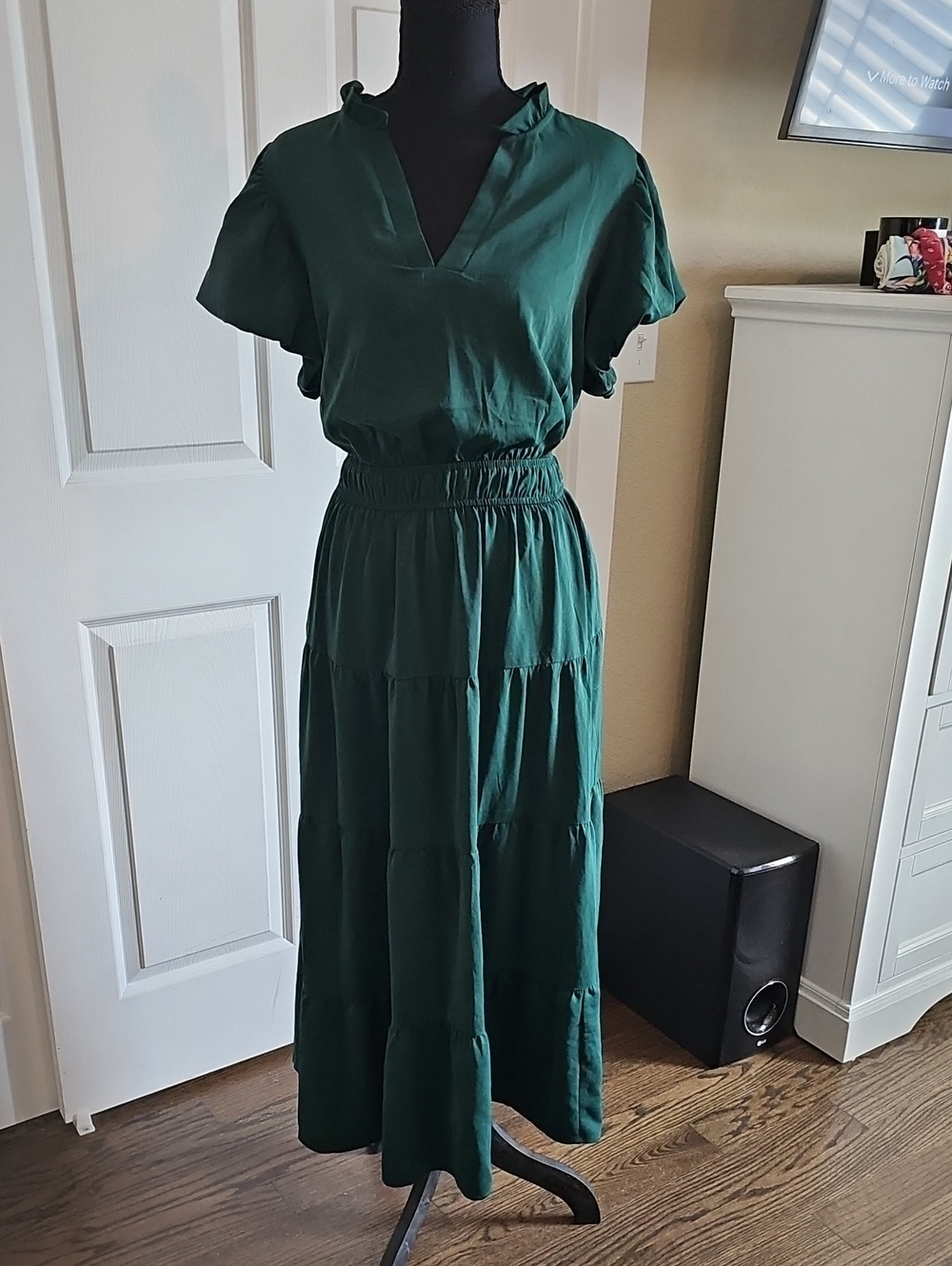 NWT Forest Green Tiered Maxi Dress